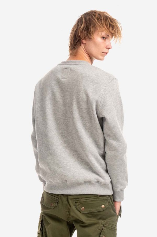 Alpha Industries Dukserica Alpha Industries Basic Sweater Small Logo za muškarce, boja: siva, s tiskom, 188307.17-grey 188307.17