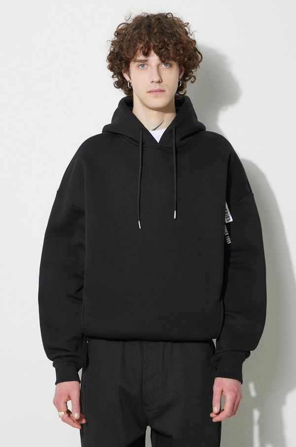 Alpha Industries Dukserica Alpha Industries Flock Logo Hoody za muškarce, boja: crna, s kapuljačom, s tiskom, 146340