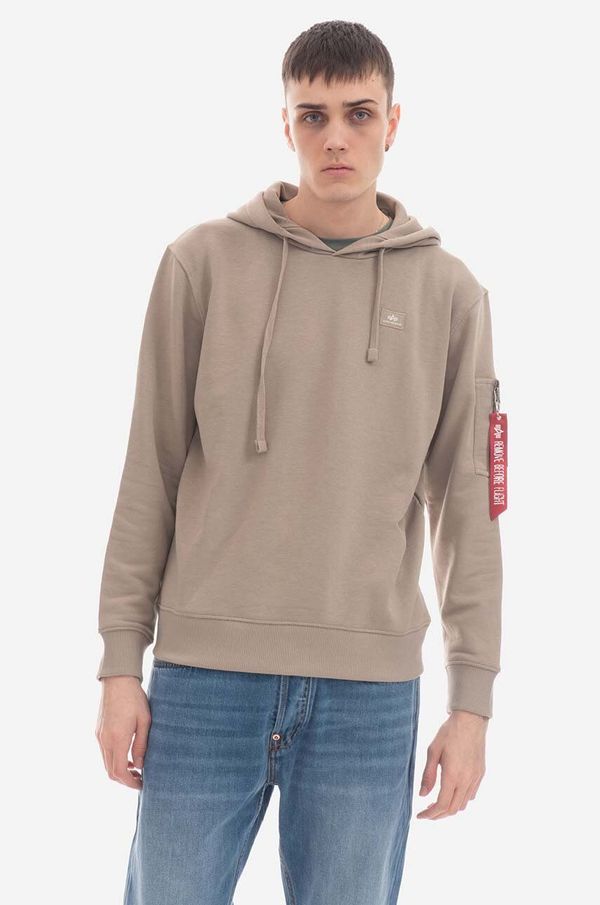 Alpha Industries Dukserica Alpha Industries X-Fit Hoody za muškarce, boja: smeđa, s kapuljačom, glatka, 158321.679-brown