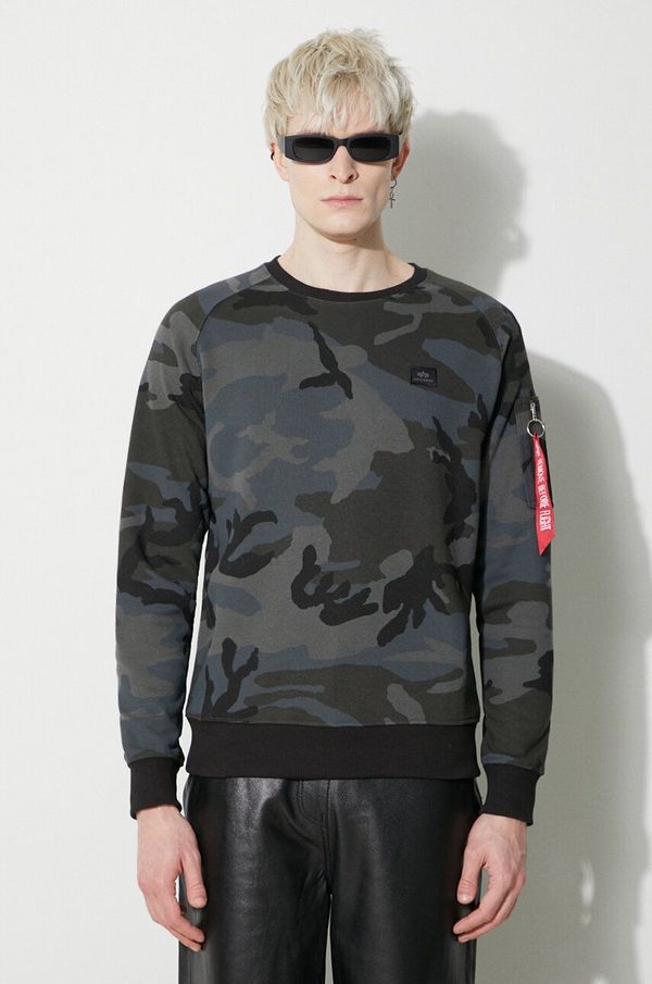 Alpha Industries Dukserica Alpha Industries za muškarce, boja: siva, s uzorkom, 158320C-black