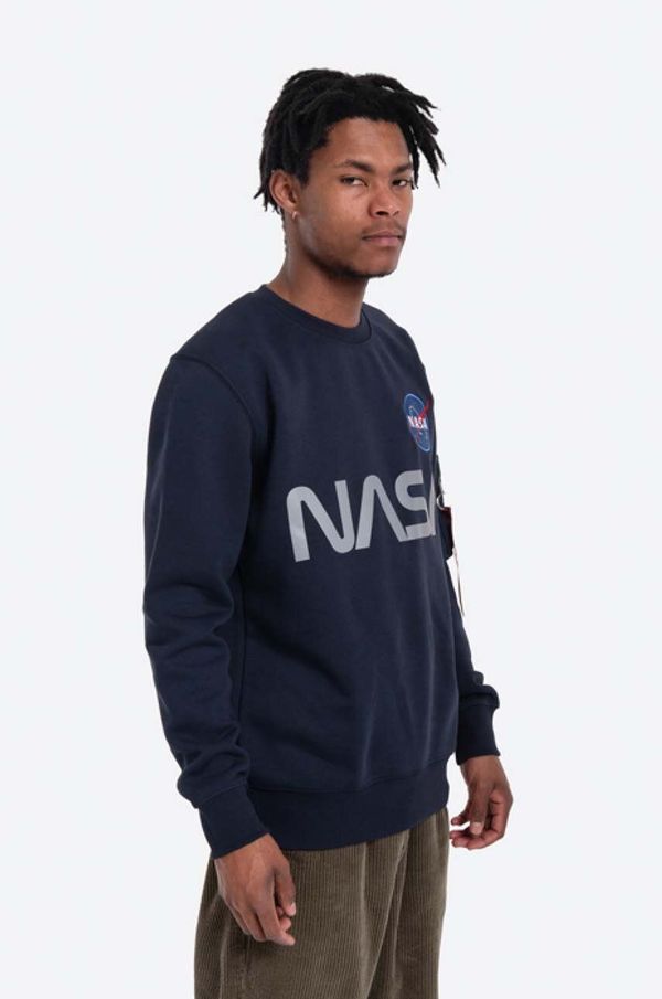 Alpha Industries Dukserica Alpha Industries za muškarce, boja: tamno plava, s tiskom, 178309.07-navy