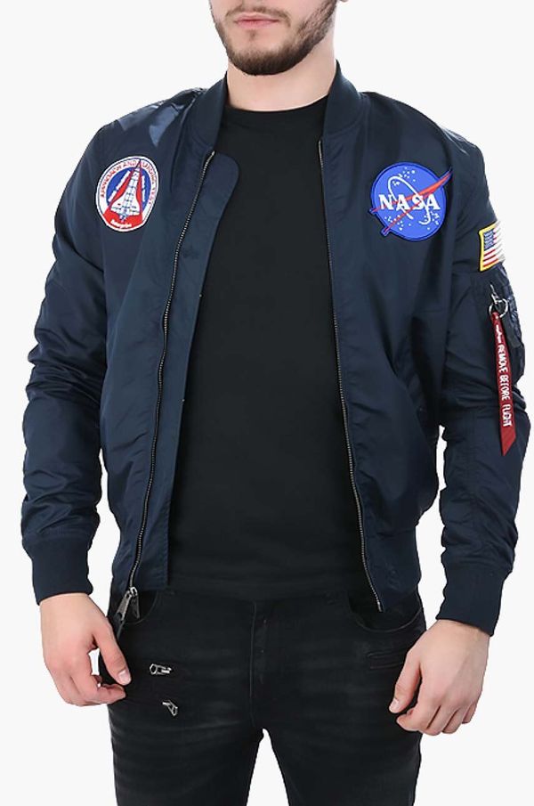 Alpha Industries Dvostrana bomber jakna Alpha Industries MA-1 TT NASA Reviersible II za muškarce, boja: tamno plava, za prijelazno razdoblje, 186101.07-navy