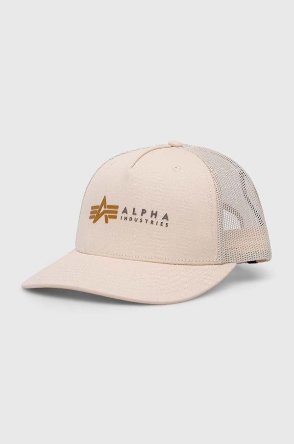 Alpha Industries Kapa Alpha Industries boja: bež, s tiskom, 106901.578-StreamWhit