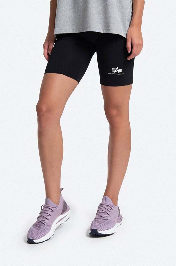 Alpha Industries Kratke hlače Alpha Industries za žene, boja: crna, glatki materijal, visoki struk, 116052.03-black