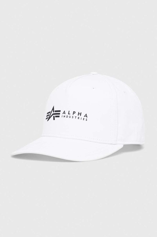Alpha Industries Pamučna kapa Alpha Industries boja: bijela, s tiskom, 126912.09-White