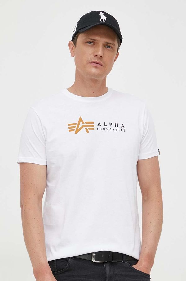 Alpha Industries Pamučna majica Alpha Industries Alpha Label T boja: bijela, s tiskom, 118502.09-white
