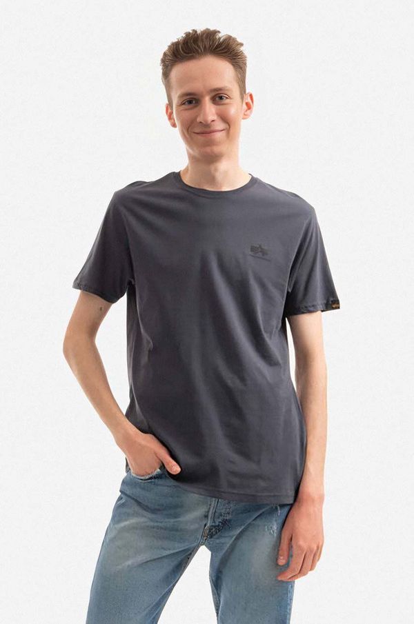 Alpha Industries Pamučna majica Alpha Industries Backprint boja: siva, s tiskom, 128507.412-grey