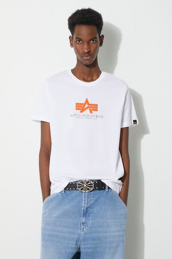 Alpha Industries Pamučna majica Alpha Industries Basic Rubber za muškarce, boja: bijela, s aplikacijom, 100501RB