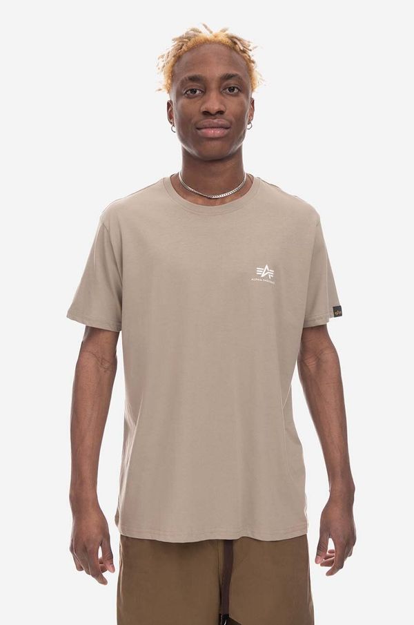 Alpha Industries Pamučna majica Alpha Industries Basic T Small Logo boja: bež, glatki model, 188505.679-beige