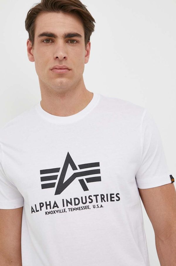 Alpha Industries Pamučna majica Alpha Industries boja: bijela, s tiskom, 100501.09-White