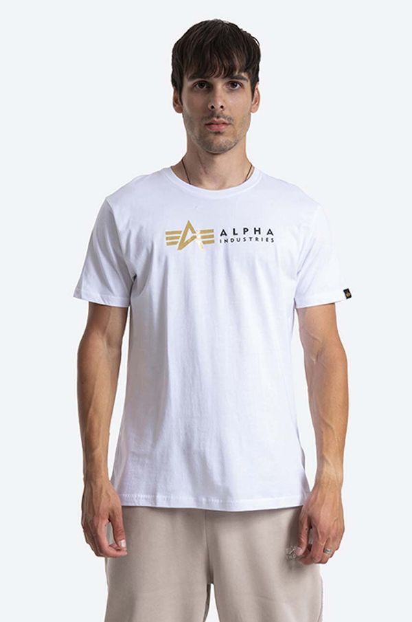 Alpha Industries Pamučna majica Alpha Industries boja: bijela, s tiskom, 118502FP.09-white
