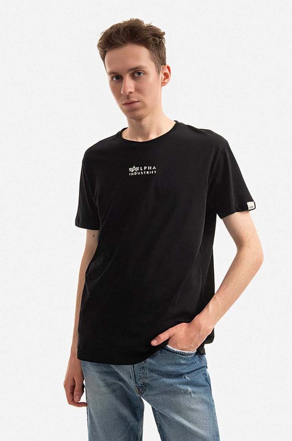 Alpha Industries Pamučna majica Alpha Industries boja: crna, s tiskom, 118529.649-black