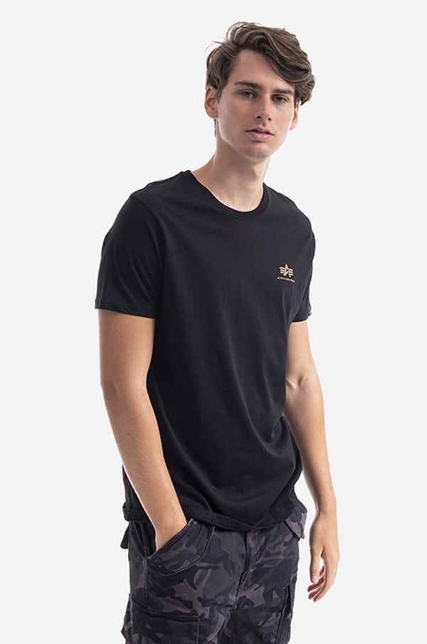 Alpha Industries Pamučna majica Alpha Industries boja: crna, s tiskom, 128507CP.380-black