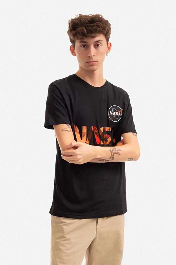 Alpha Industries Pamučna majica Alpha Industries boja: crna, s tiskom, 178501.209-black