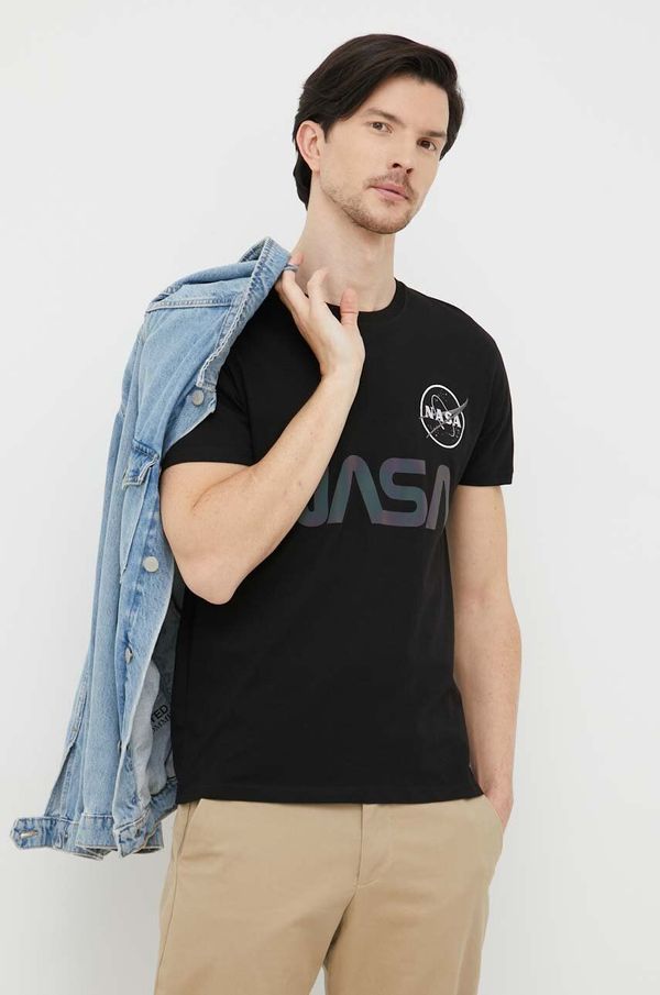 Alpha Industries Pamučna majica Alpha Industries boja: crna, s tiskom, 178501RR.03-Black