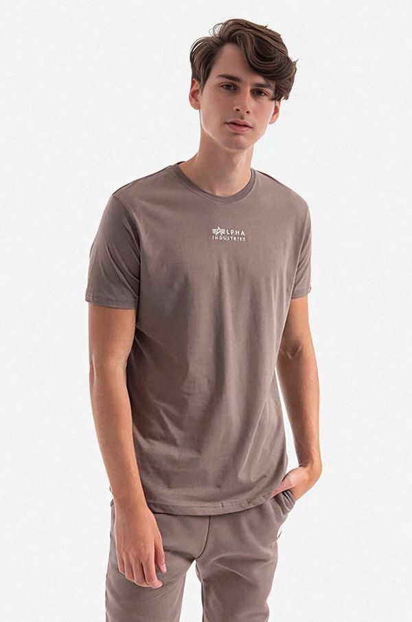 Alpha Industries Pamučna majica Alpha Industries boja: siva, s tiskom, 118529.628-grey