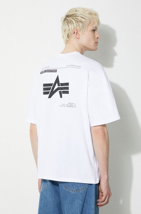 Alpha Industries Pamučna majica Alpha Industries Logo BP za muškarce, boja: bijela, bez uzorka, 146507