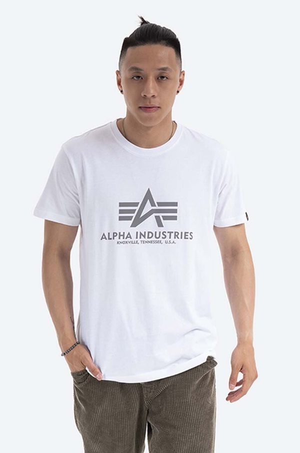 Alpha Industries Pamučna majica Alpha Industries Reflective Print boja: bijela, s tiskom, 100501RP.09-white