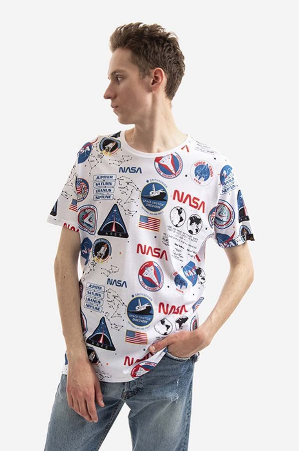 Alpha Industries Pamučna majica Alpha Industries x NASA boja: bijela, s uzorkom, 116503.09-white