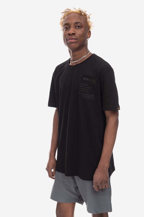 Alpha Industries Pamučna majica Alpha Industries za muškarce, boja: crna, glatki model, 136500.03-black
