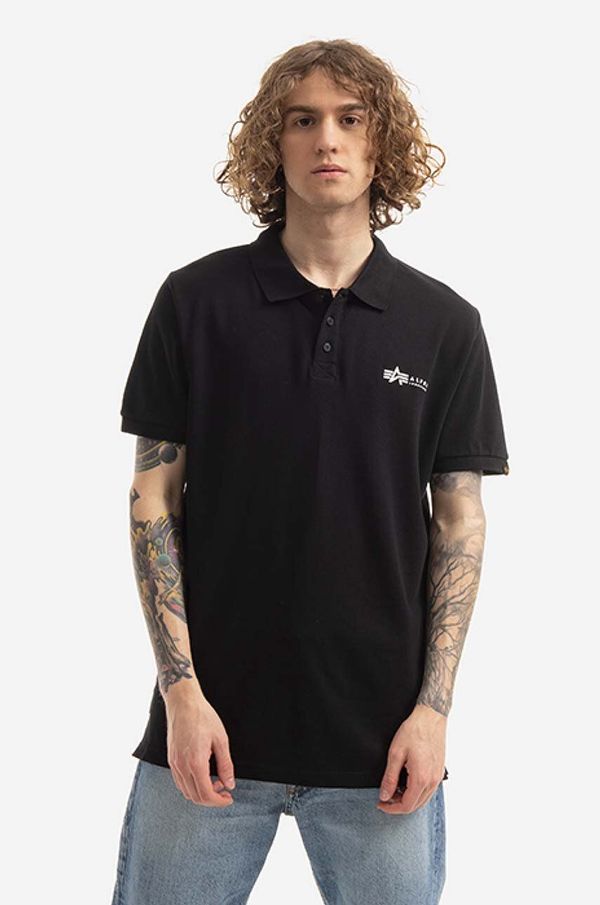 Alpha Industries Pamučna polo majica Alpha Industries Basic boja: crna, s tiskom, 106600.03-black