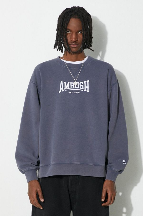 Ambush Pamučna dukserica AMBUSH Graphic Crewneck Insignia za muškarce, s aplikacijom, BMBA001S24FLE