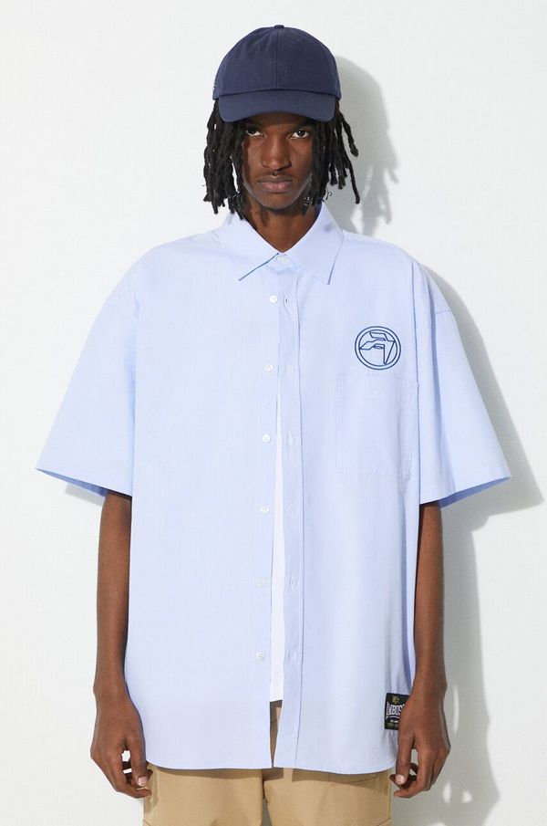 Ambush Pamučna košulja AMBUSH Emblem Striped S/S Shirt za muškarce, relaxed, s klasičnim ovratnikom, BMGG001S24FAB