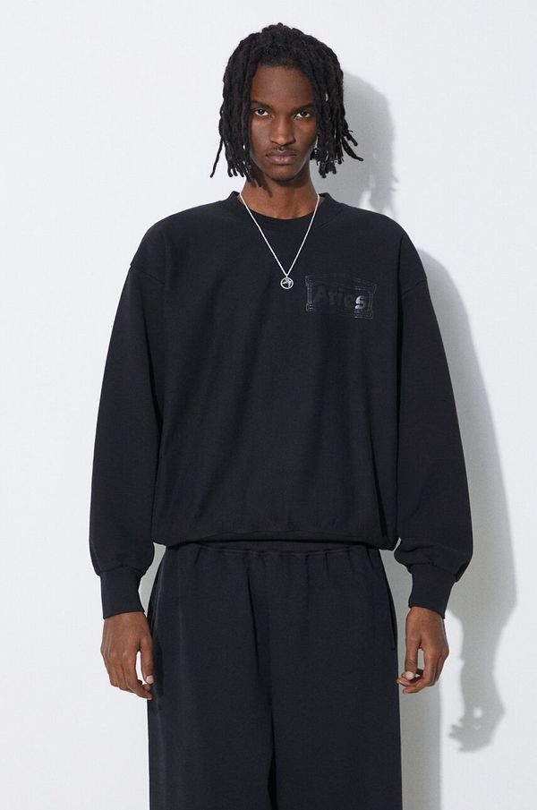 Aries Pamučna dukserica Aries Premium Temple Sweatshirt za muškarce, boja: crna, s tiskom, COAR20000