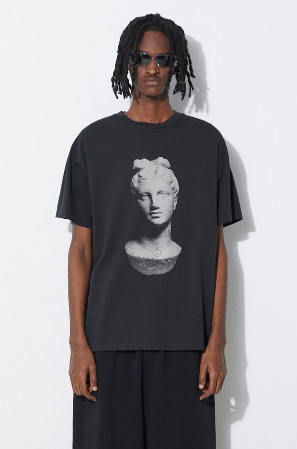 Aries Pamučna majica Aries Aged Statue SS Tee za muškarce, boja: crna, s tiskom, SUAR60015X