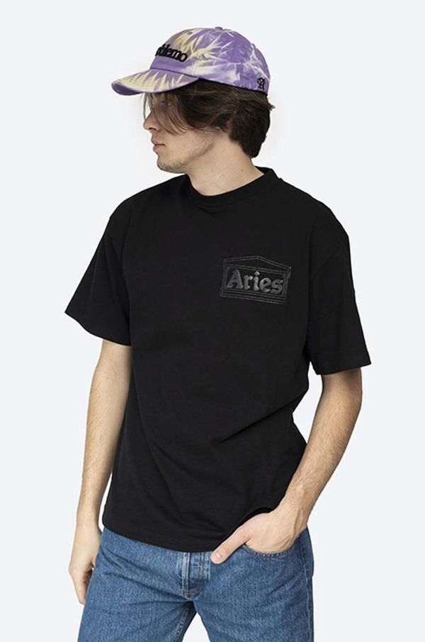 Aries Pamučna majica Aries Temple Ss Tee boja: crna, s tiskom, AR60000-BLACK
