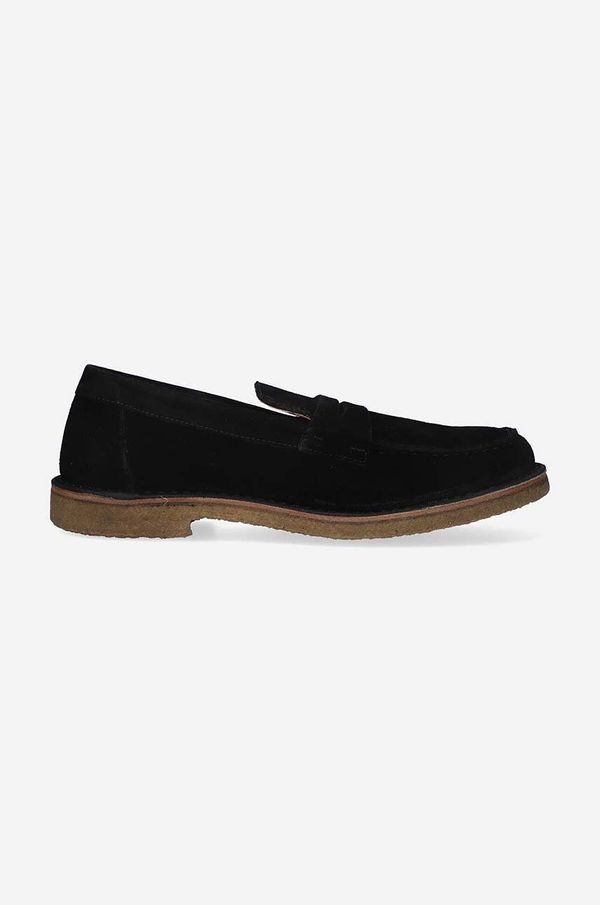 Astorflex Cipele od brušene kože Astorflex Mocassino Uomo MOKAFLEX01 WHISKEY za muškarce, boja: crna, MOKAFLEX.001-WHISKEY