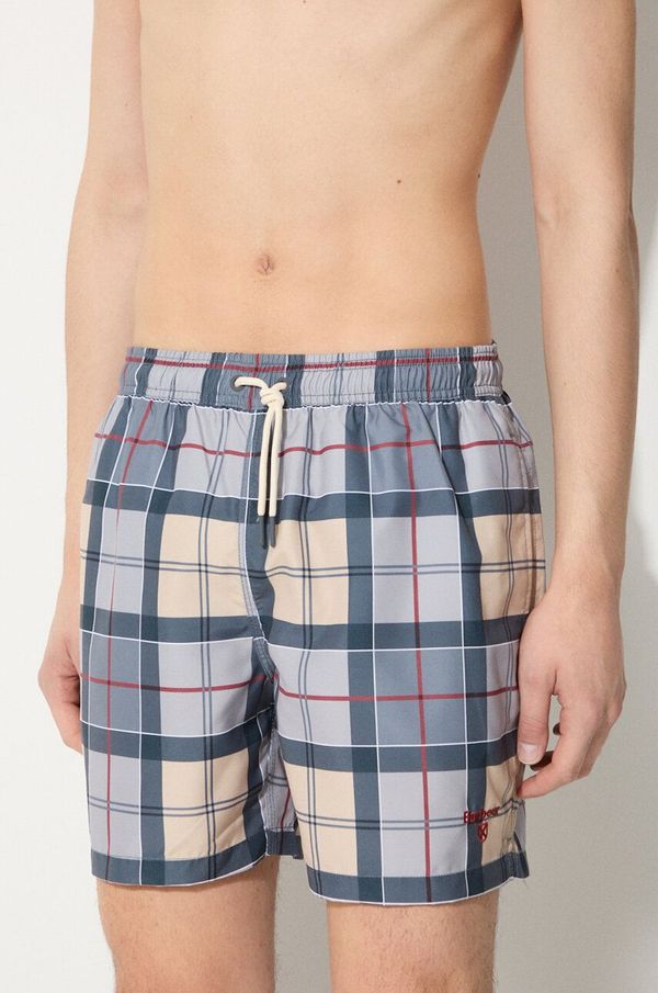 Barbour Kratke hlače za kupanje Barbour Staple Tartan boja: bež, MSW0065