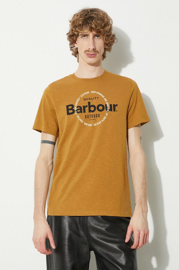 Barbour Majica kratkih rukava Barbour Bidwell Tee za muškarce, boja: žuta, s tiskom, MTS1268