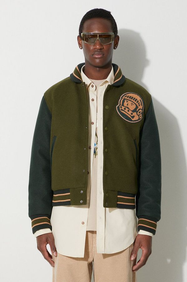 Billionaire Boys Club Bomber jakna Billionaire Boys Club Astro Varsity za muškarce, boja: zelena, za prijelazno razdoblje, oversize, B23402