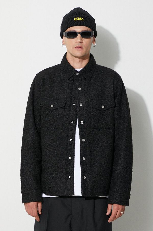 Billionaire Boys Club Jakna s dodatkom vune Billionaire Boys Club OUTDOORSMAN OVERSHIRT boja: crna, za prijelazno razdoblje, B23321