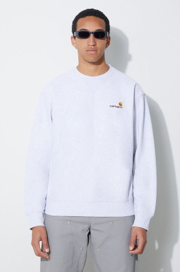 Carhartt WIP Dukserica Carhartt WIP za muškarce, boja: siva, s aplikacijom