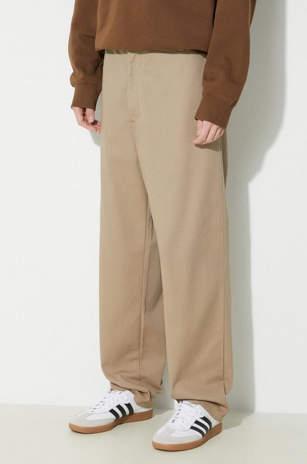 Carhartt WIP Hlače Carhartt WIP Calder Pant za muškarce, boja: bež, ravni kroj, I030473.8Y02