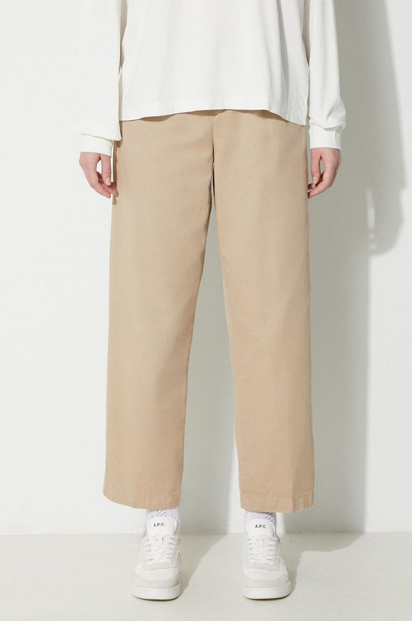 Carhartt WIP Hlače Carhartt WIP za žene, boja: bež, široke, visoki struk