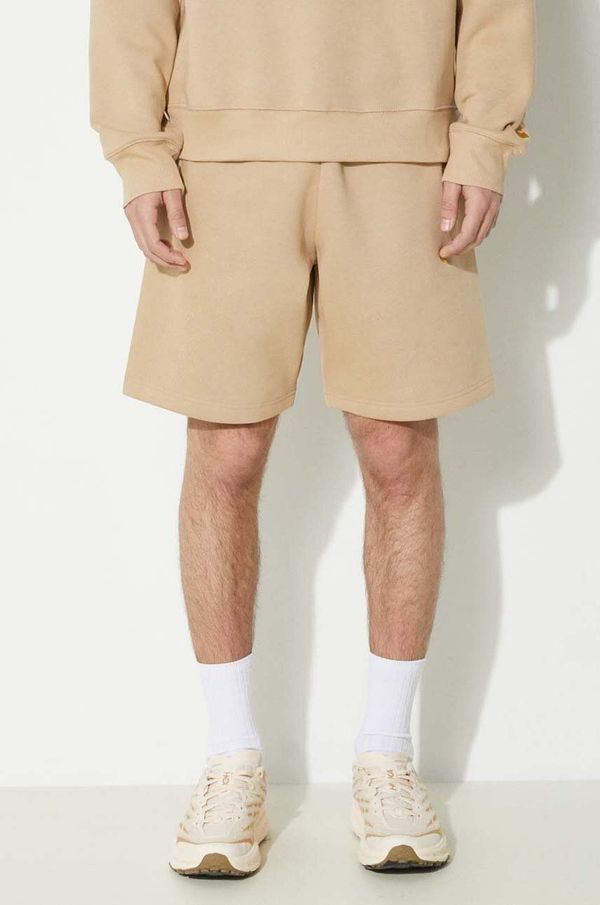 Carhartt WIP Kratke hlače Carhartt WIP Chase Sweat Short za muškarce, boja: bež, I033669.22IXX