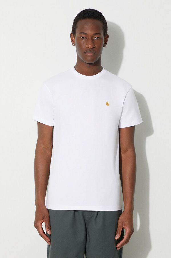 Carhartt WIP Pamučna majica Carhartt WIP S/S Chase T-Shirt za muškarce, boja: bijela, bez uzorka, I026391.00RXX