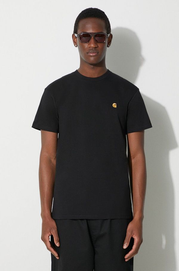 Carhartt WIP Pamučna majica Carhartt WIP S/S Chase T-Shirt za muškarce, boja: crna, bez uzorka, I026391.00FXX