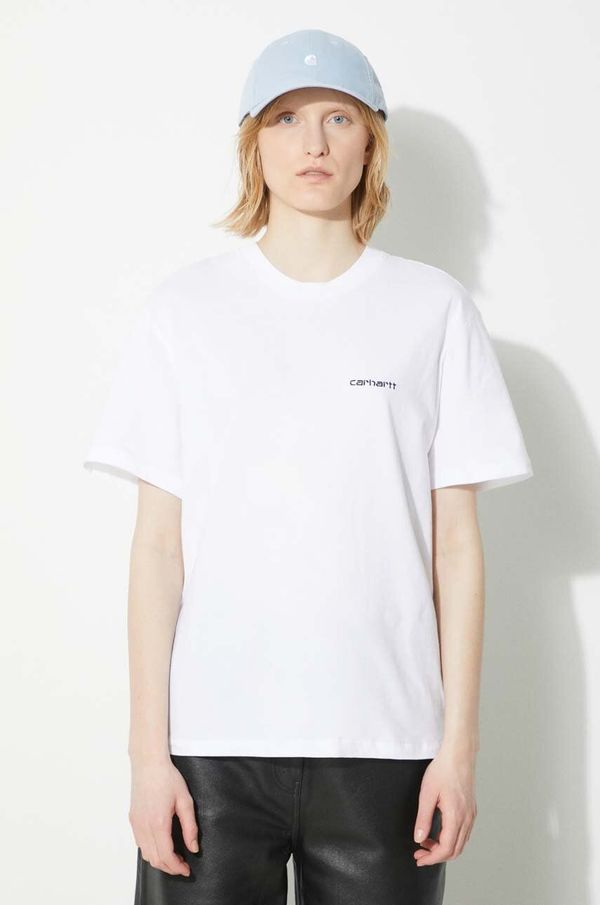 Carhartt WIP Pamučna majica Carhartt WIP S/S Script Embroidery T-S za žene, boja: bijela, I032293.00AXX