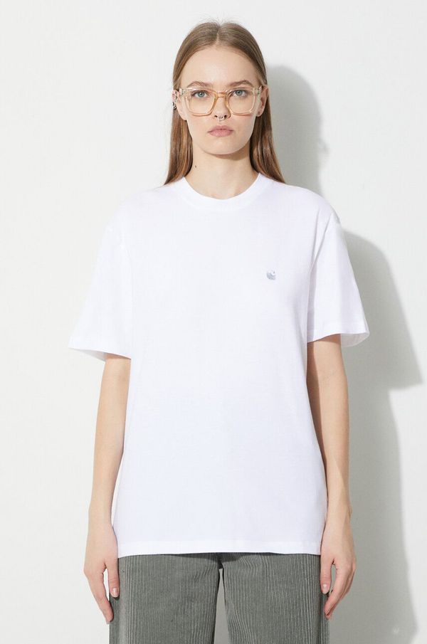 Carhartt WIP Pamučna majica Carhartt WIP za žene, boja: bijela