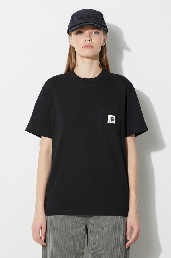 Carhartt WIP Pamučna majica Carhartt WIP za žene, boja: crna