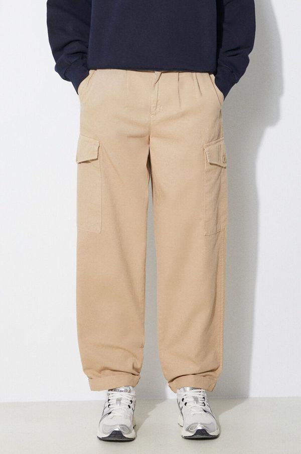 Carhartt WIP Pamučne hlače Carhartt WIP Collins Pant boja: bež, cargo kroj, visoki struk, I029789.1YAGD