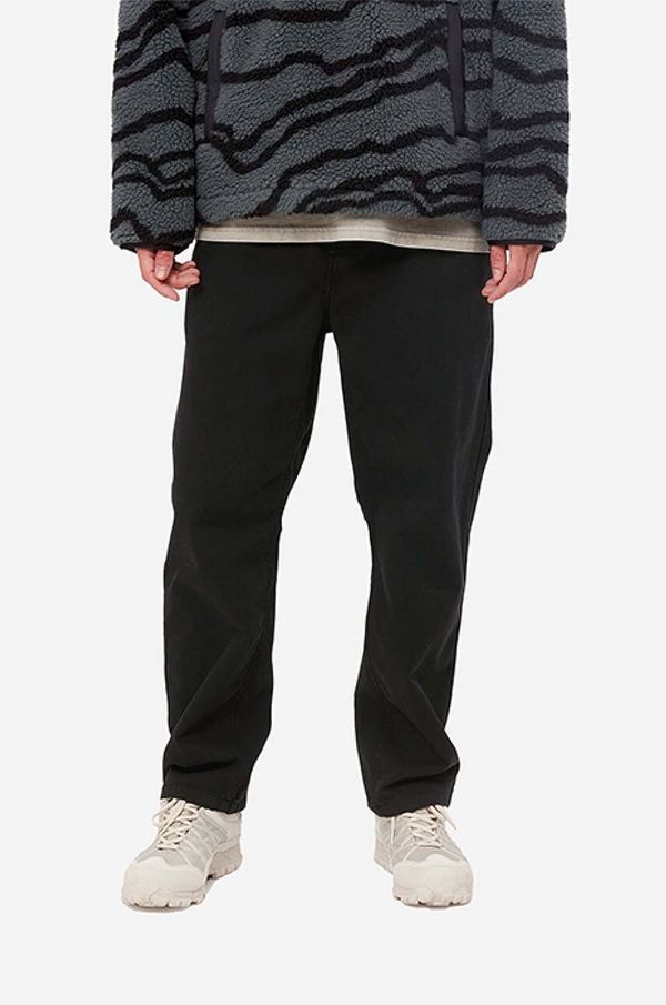 Carhartt WIP Pamučne hlače Carhartt WIP Flint Pant boja: crna, ravni kroj, I029919.BLACK-BLACK