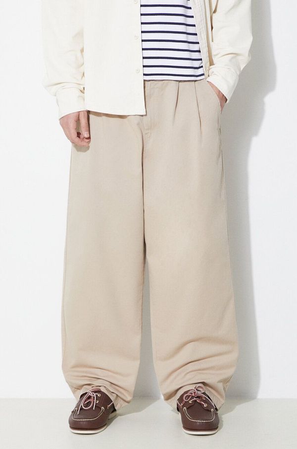 Carhartt WIP Pamučne hlače Carhartt WIP Marv Pant boja: bež, ravni kroj, I033129.G106