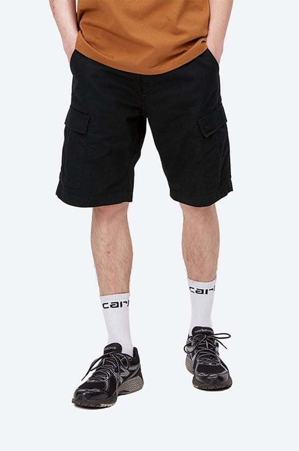 Carhartt WIP Pamučne kratke hlače Carhartt WIP boja: crna, glatki materijal, I028245.BLACK-BLACK