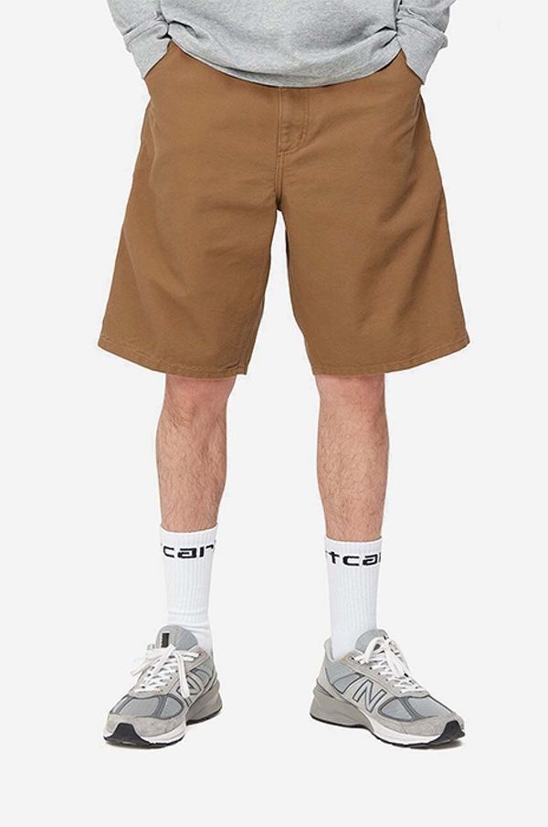 Carhartt WIP Pamučne kratke hlače Carhartt WIP Single Knee boja: smeđa, I027942.HAMILTON.B-HAMILTON.B