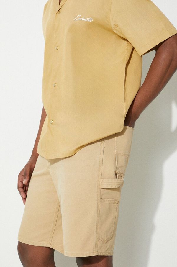 Carhartt WIP Pamučne kratke hlače Carhartt WIP Single Knee Short boja: bež, I027942.1YH3K